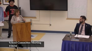 School Committee Meeting 3-26-24