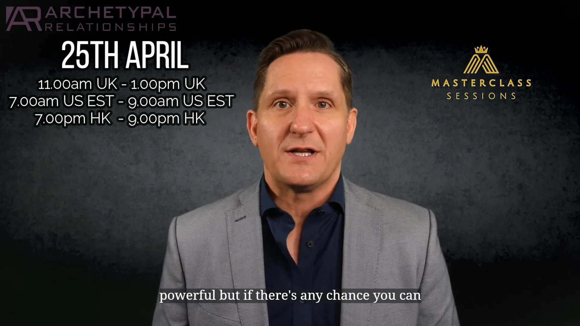 Rory Kilmartin The Masterclass Sessions Promo 25th April 25 on Vimeo