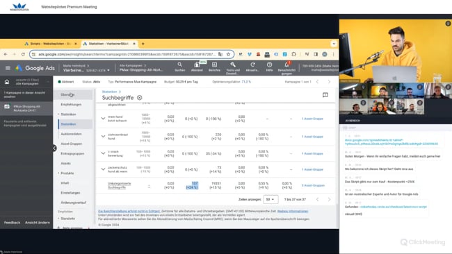 Nicht kategorisierte Suchbegriffe & auszuschließende Keywords in Google Ads, Leadgenerierung, Suchthemen und Zielgruppen in PMax Kampagnen, Bilder in Suchnetzwerk-Kampagnen & Produkttitel im Merchant Center ändern mit Malte vom 28.03.24