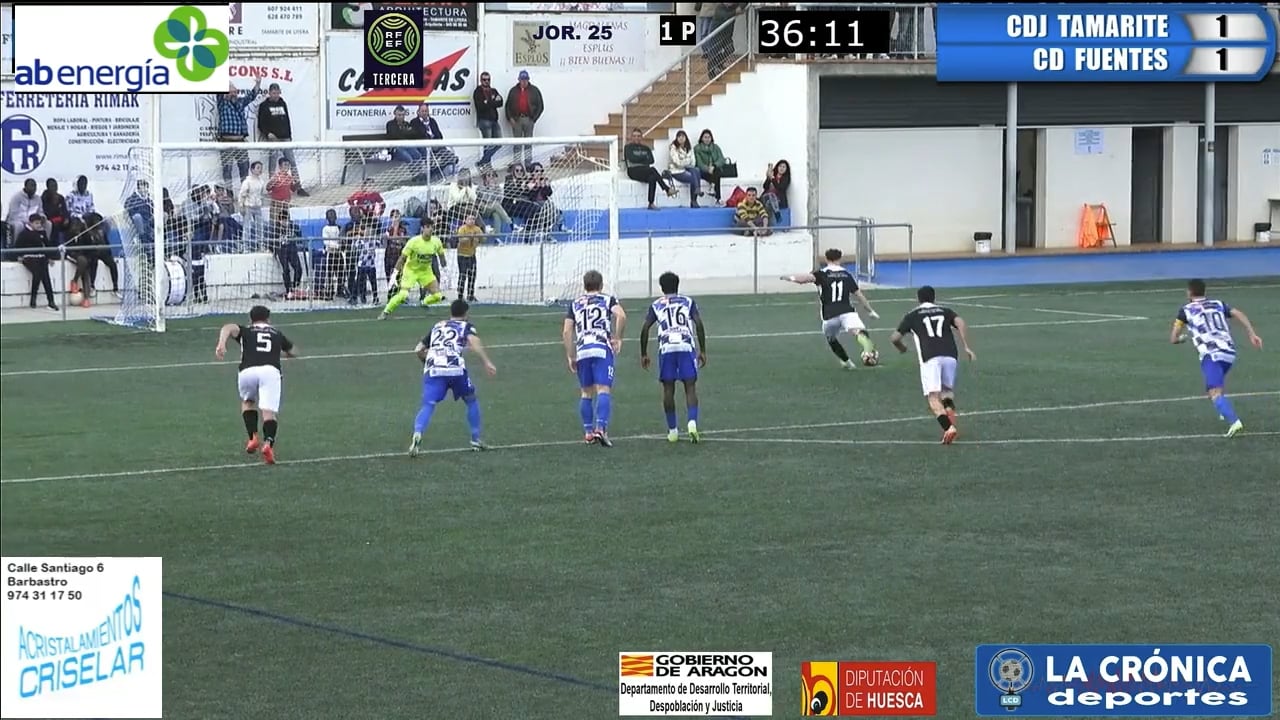 (RESUMEN Y GOLES) CDJ Tamarite 2-2 CD Fuentes / Jor. 25 / Tercera Rfef
