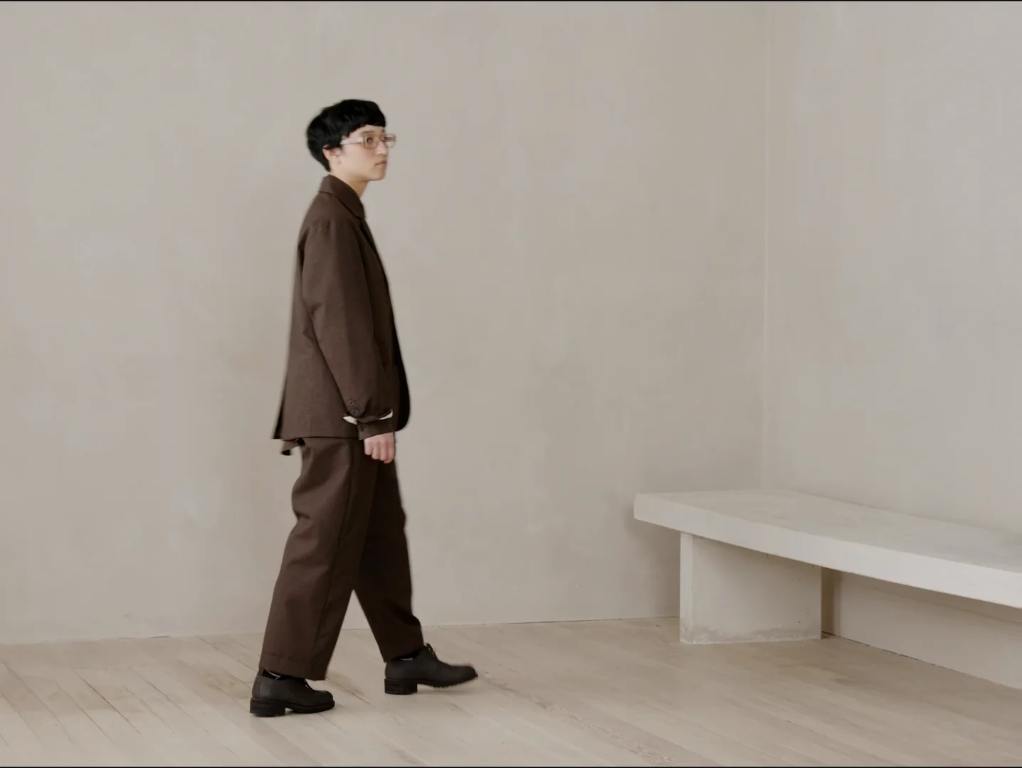 Three Button Jacket - Fox Worsted Wool Puppytooth, Brown – evan kinori