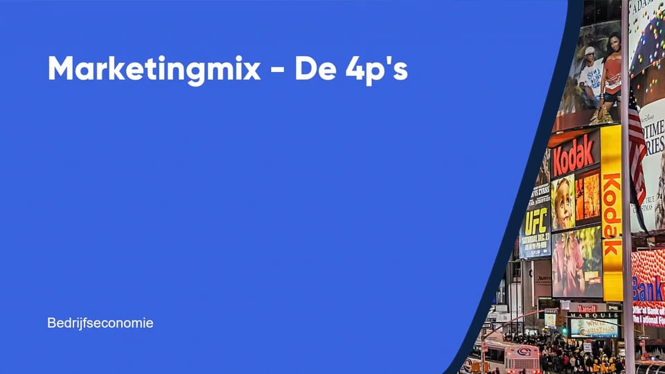 Marketingmix - De 4p's