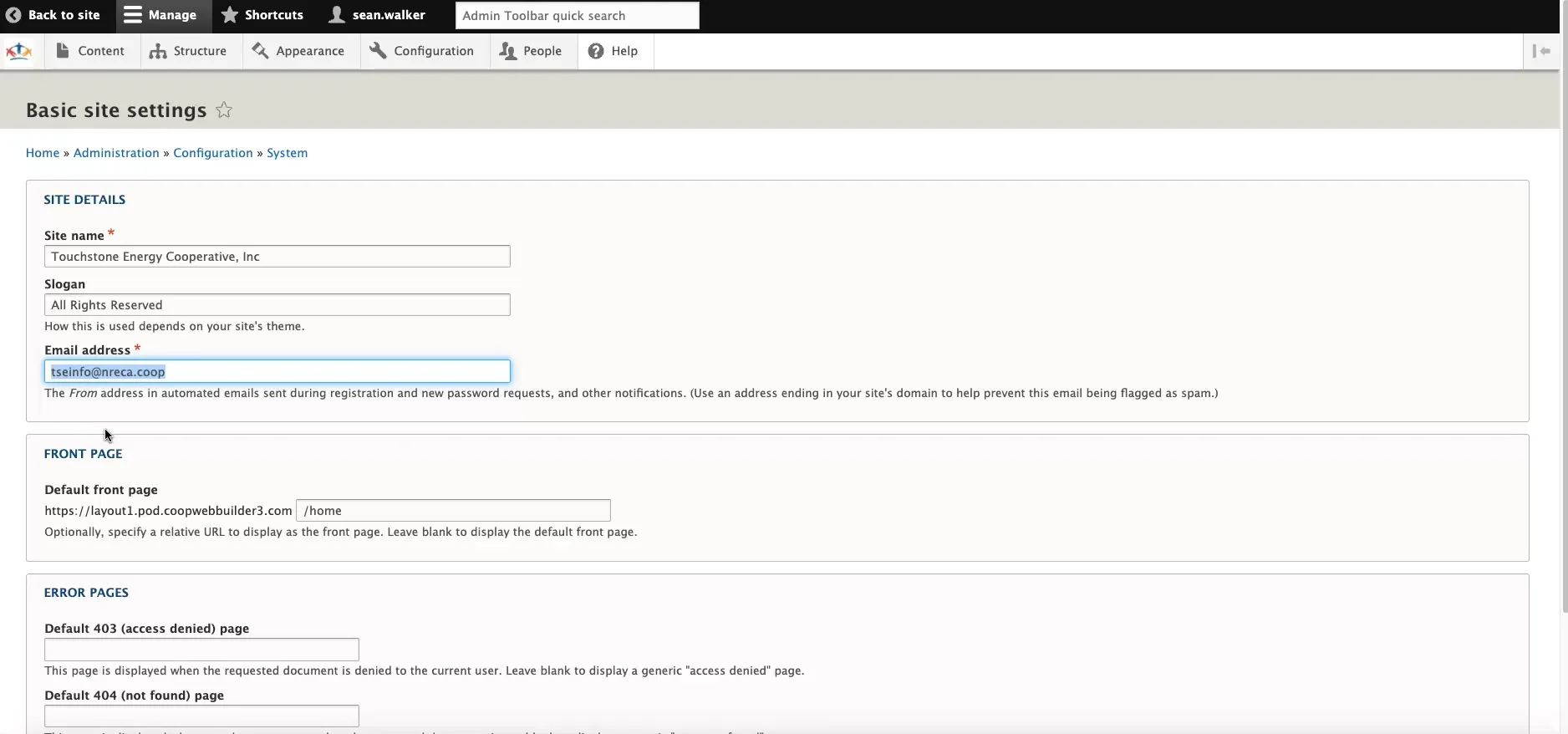 Site Wide Email Address Setting on Vimeo