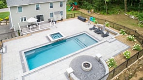 Fiberglass Pool - Corinthian 16' with Meridian Spillover Spa