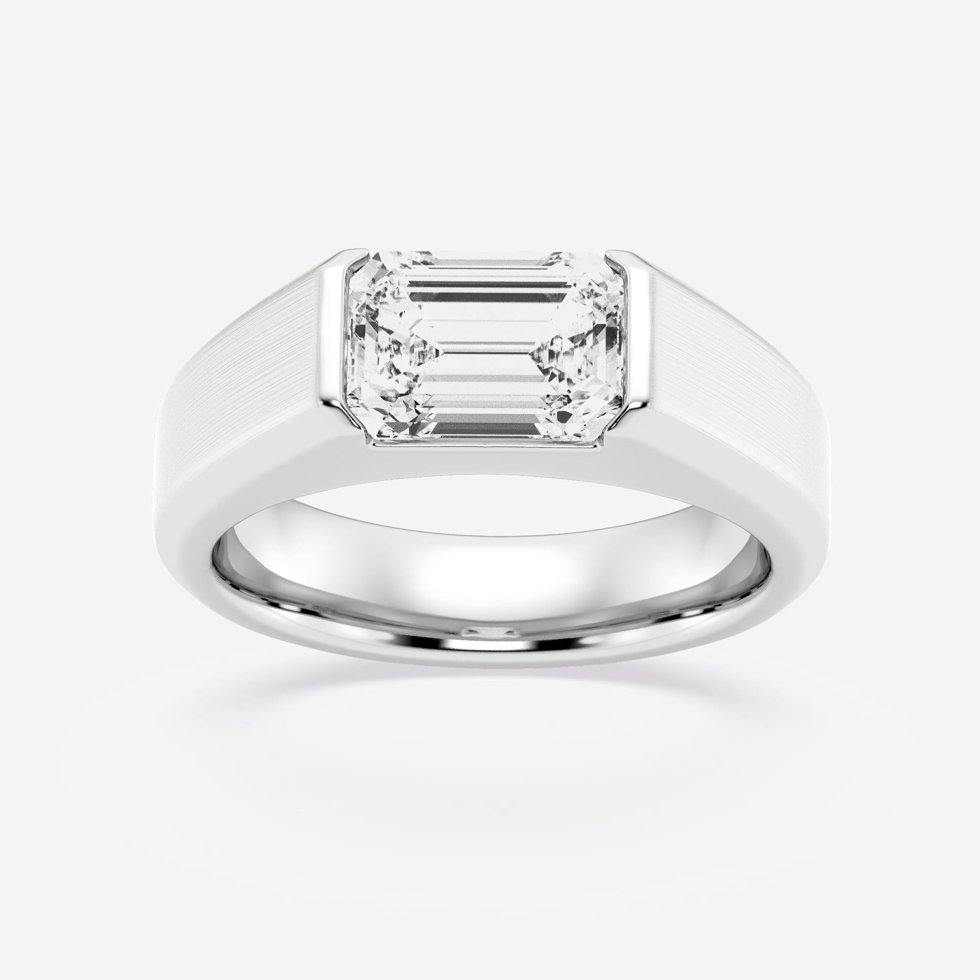 Brushed Mens Solitaire Promise Band