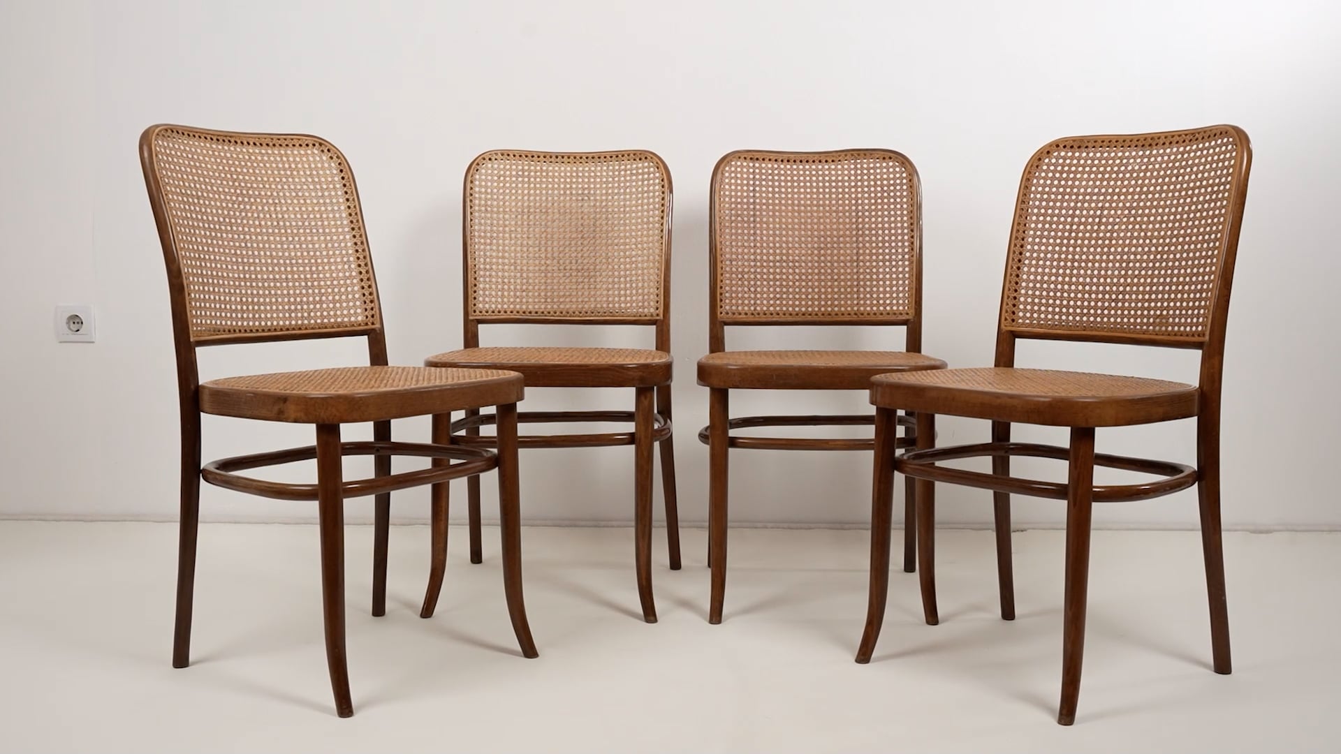 Set of Four Vintage Prague 811 Chair By Josef Hoffmann 1950s
