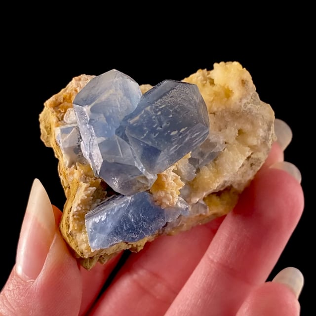 Celestine (great color) on Calcite (new find - 2023)