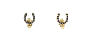 10 ct. t.w. Sapphire Horseshoe Earrings in 18kt Gold Over Sterling