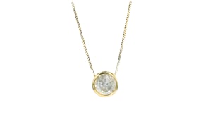 1.20 Carat Bezel-Set Diamond Solitaire Necklace in 14kt Yellow Gold