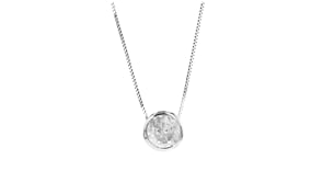 1.20 Carat Bezel-Set Diamond Solitaire Necklace in 14kt White Gold