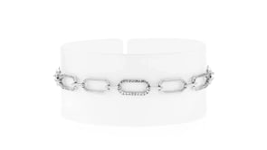 25 ct. t.w. Diamond Paper Clip Link Bracelet in Sterling Silver