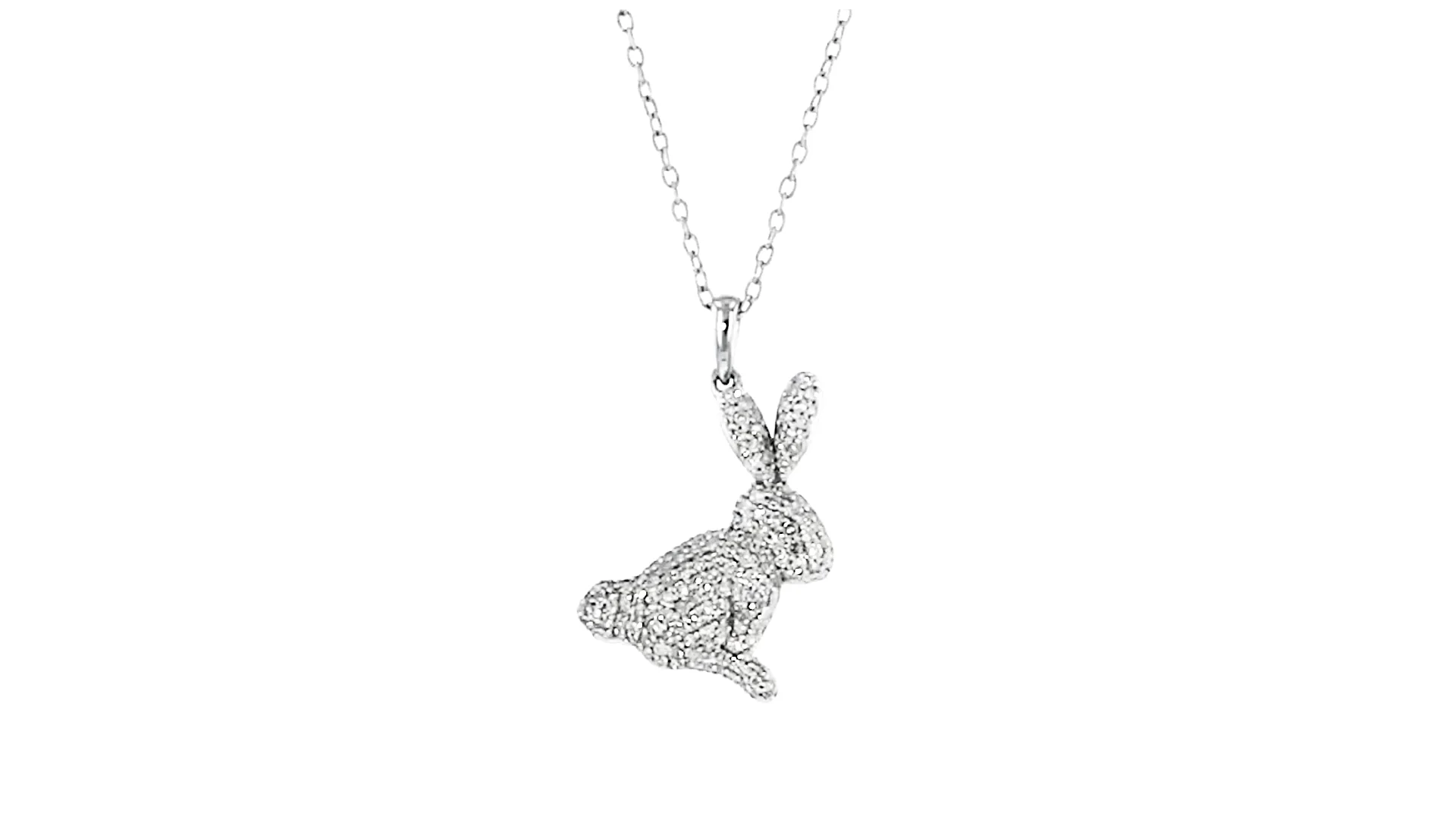 50 ct. t.w. Diamond Bunny Pendant Necklace in Sterling Silver