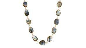 Labradorite Necklace in 14kt Gold Over Sterling