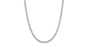14kt White Gold Flat Byzantine Necklace