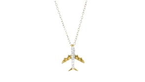 10 ct. t.w. Diamond Airplane Necklace in 18kt Gold Over Sterling