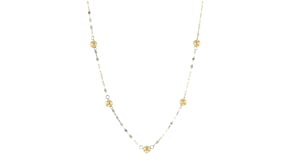 Italian 14kt Yellow Gold Bead Station Lumachina-Chain Necklace