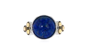Lapis Ring in Sterling Silver and 14kt Yellow Gold