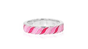 Tonal Pink Enamel Swirl Ring in Sterling Silver
