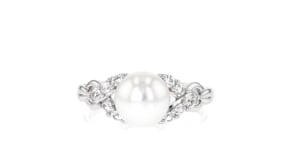 8-8.5mm Cultured Pearl and .40 ct. t.w. White Topaz Jewelry Set Pendant Necklace and Ring in Sterling Silver