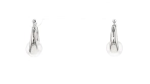 7.5-8mm Cultured Pearl Huggie Hoop Earrings in Sterling Silver