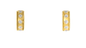 15 ct. t.w. Diamond Clover Hoop Earrings in 18kt Gold Over Sterling