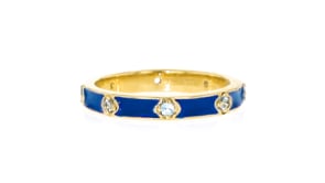 20 ct. t.w. Swiss Blue Topaz and Blue Enamel Ring in 18kt Gold Over Sterling