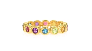 1.10 ct. t.w. Multi-Gemstone Eternity Band in 18kt Gold Over Sterling