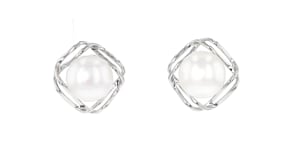 8-8.5mm Cultured Pearl Jewelry Set Earrings and Pendant Necklace in Sterling Silver