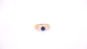 18K Yellow Gold Sapphire and Diamond Ring - Consignment Jewelry - DazzleMe®