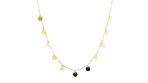 Italian 18kt Yellow Gold Disc Station Necklace