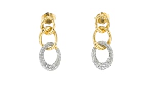 33 ct. t.w. Pave Diamond Link Drop Earrings in 18kt Yellow Gold