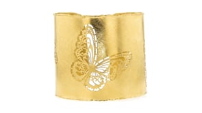 Italian 18kt Gold Over Sterling Openwork Butterfly Cuff Bracelet