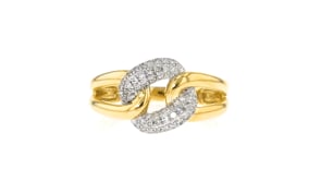 20 ct. t.w. Pave Diamond Curb-Link Ring in 18kt Yellow Gold