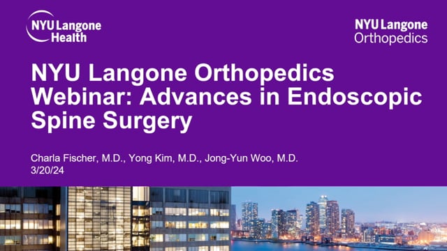 Advances in Endoscopic Spine Surgery – Webinar