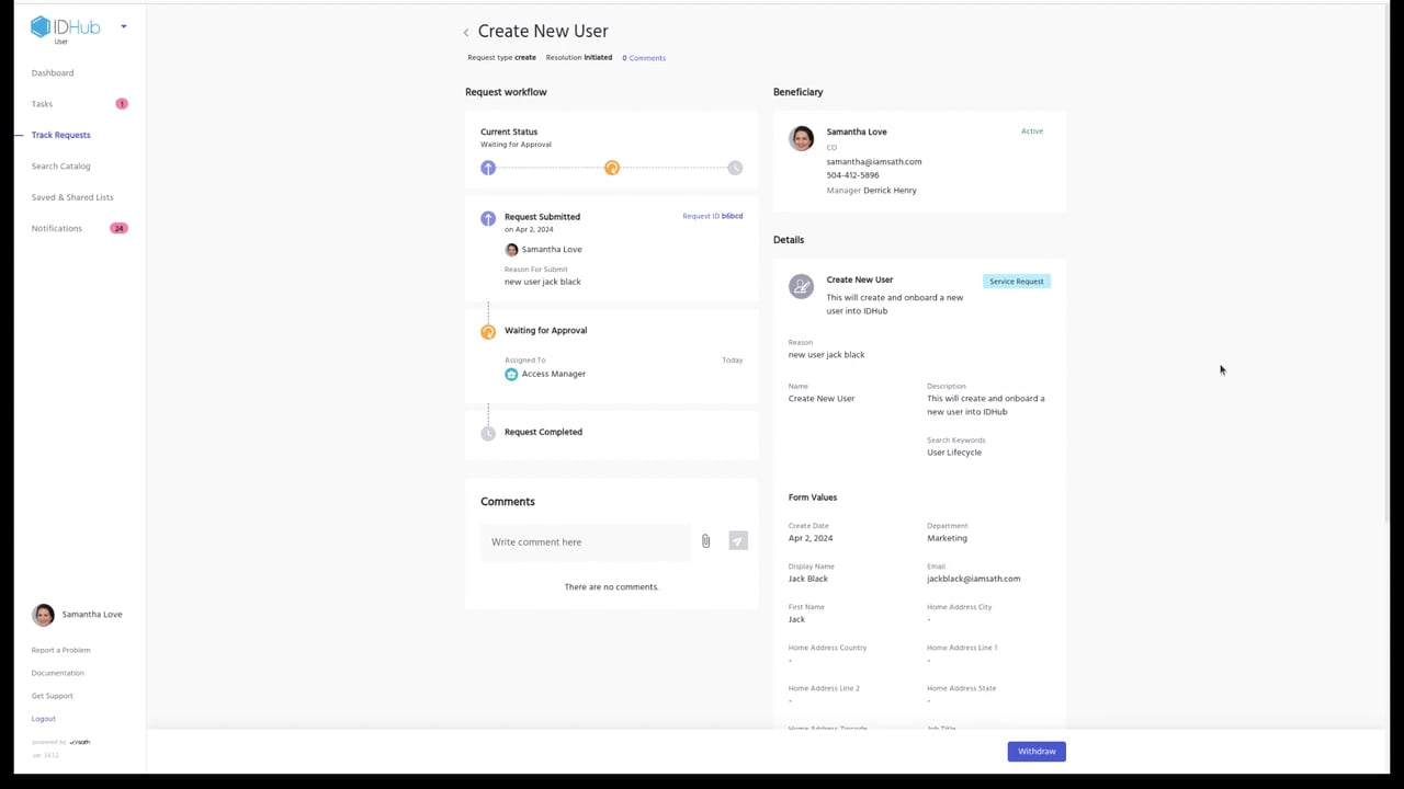 #3 - Create a new user and request for an app for him