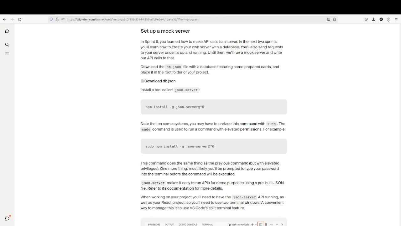 Project 11 Part 9. JSON Server Initial Setup on Vimeo