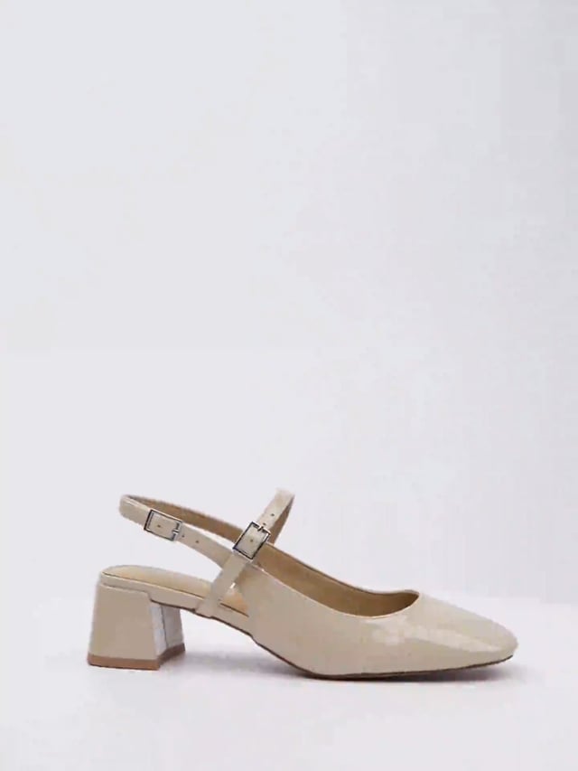 Buy MEADOW Cream Patent heels Online at Shoe Connection