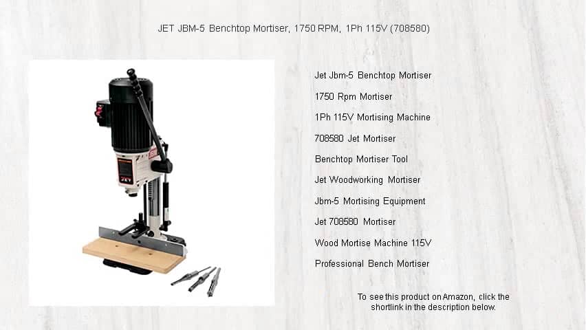 JET JBM-5 Benchtop Mortiser, 1750 RPM, 1Ph 115V (708580) on Vimeo