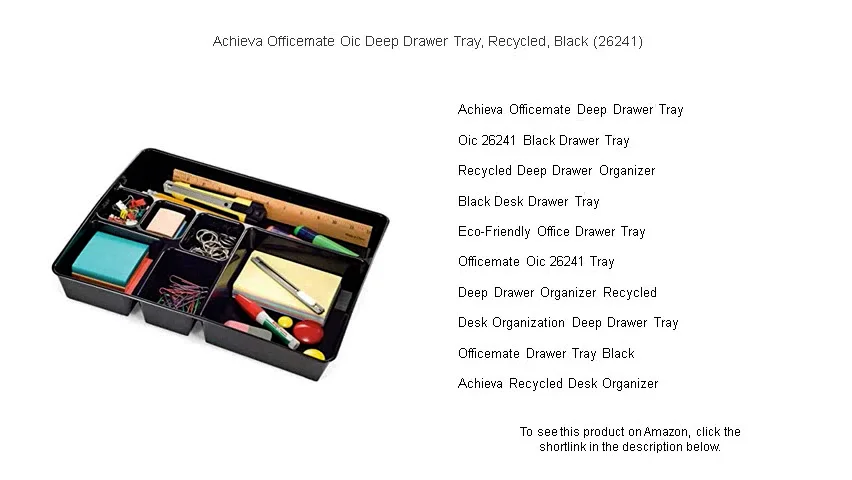 Achieva Officemate Oic Deep Drawer Tray, Recycled, Black (26241)