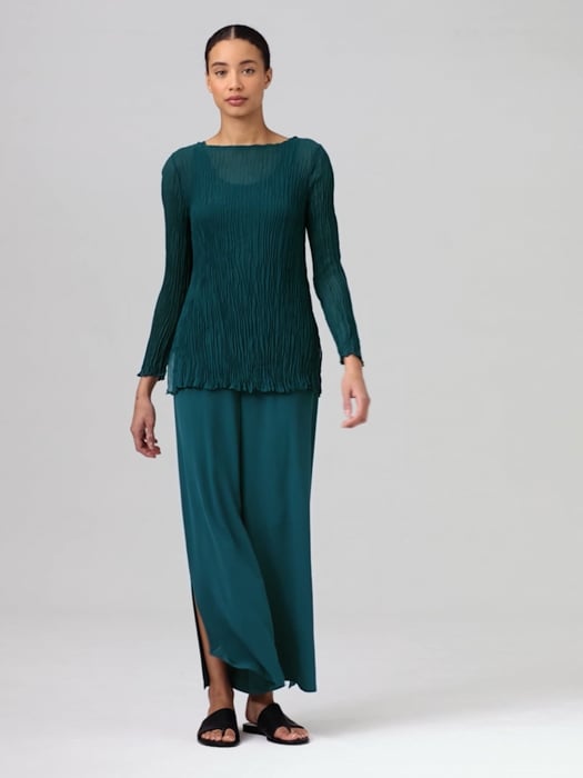Silk Georgette Crepe Pant with Slits | EILEEN FISHER Silk Georgette Crepe Pant with Slits | EILEEN FISHER