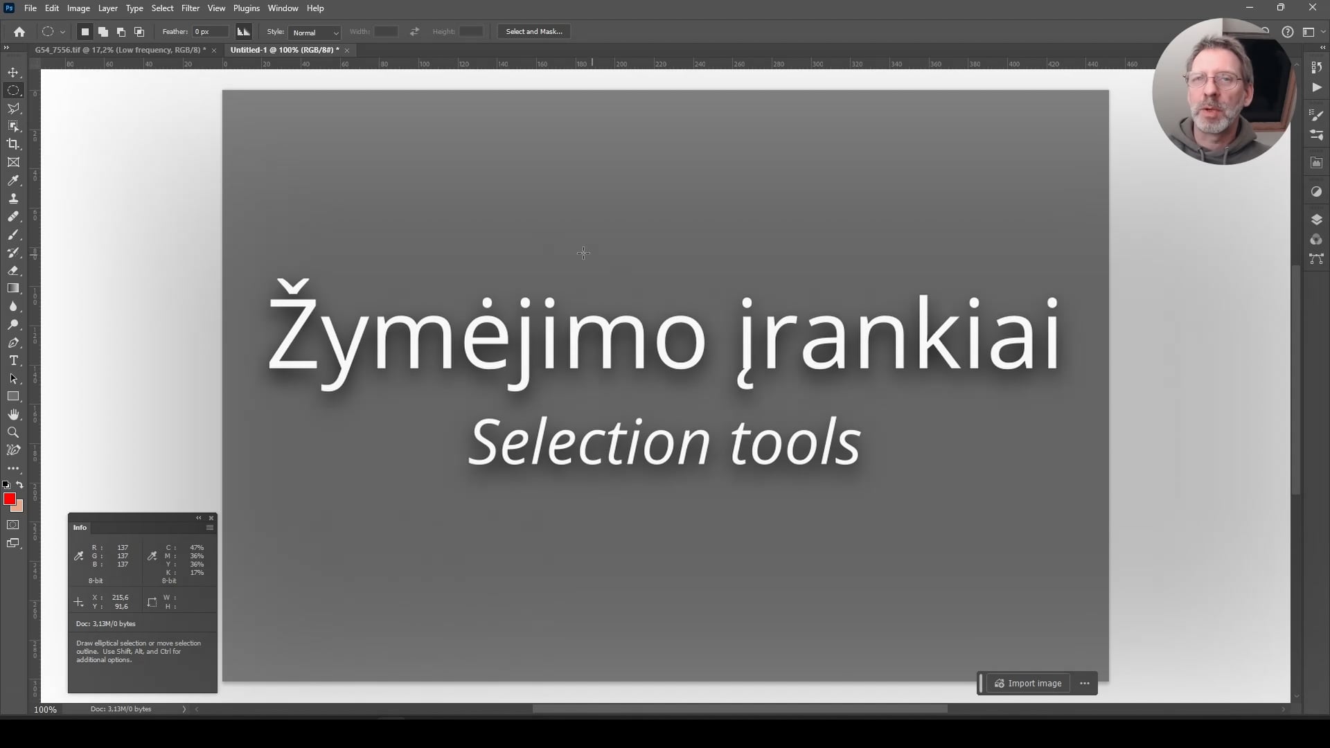 Žymėjimo (Selection) įrankiai