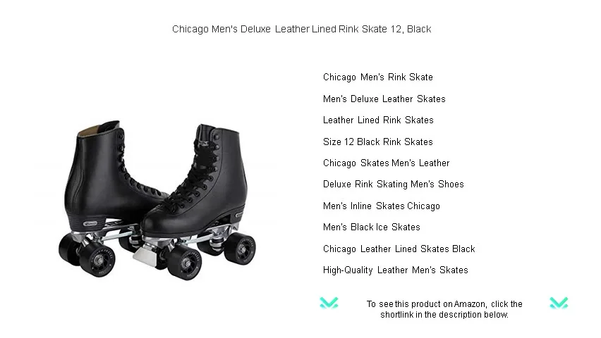 Chicago Men’s Premium Leather Lined Rink Roller Skate – Classic High-Top Design, Urethane Wheels, Indoor/Outdoor-660252