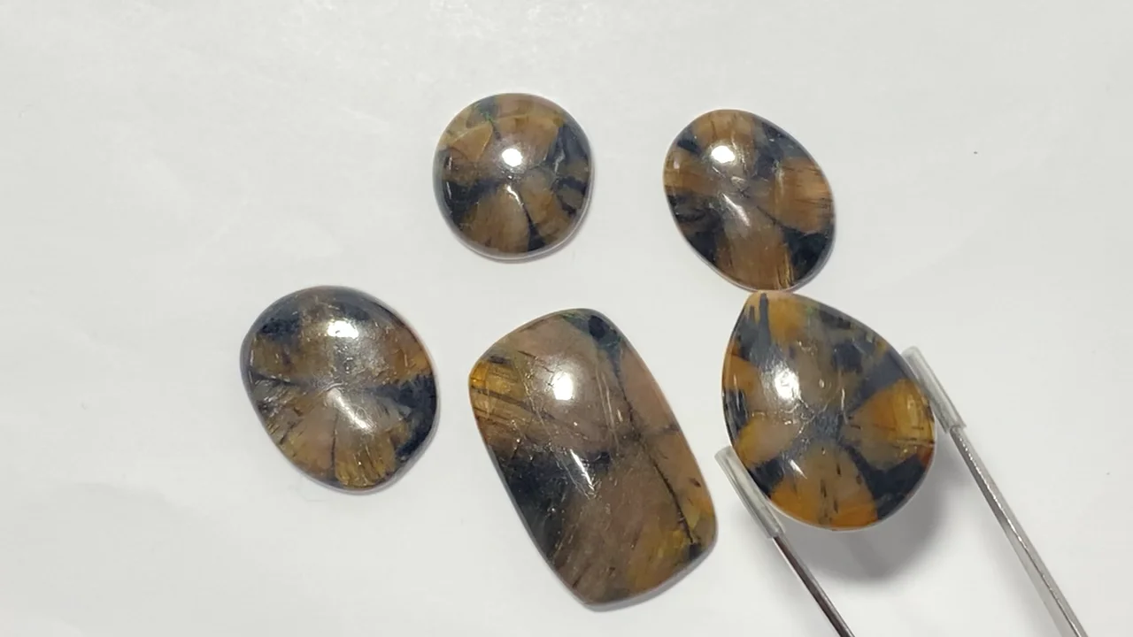 動画】【1点もの】キャストライト カボション 5個 NO.40 - 天然石