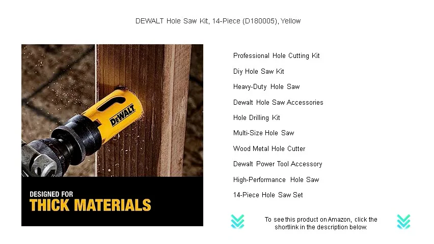 Dewalt Hole Saw Kit 14 Piece D180005 Yellow On Vimeo