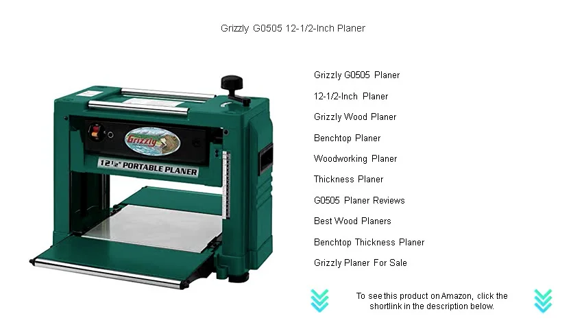 Grizzly G0505 12-1/2-Inch Planer on Vimeo