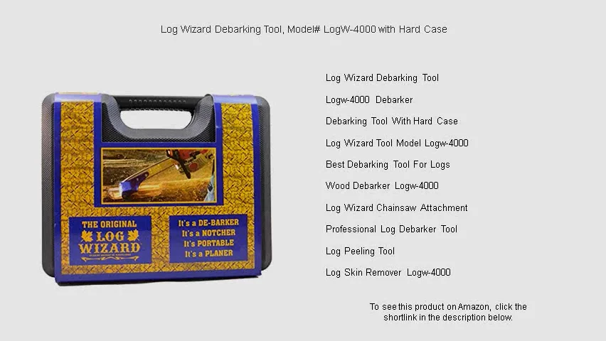 Log Wizard Debarking Tool, Model# LogW-4000 with Hard Case on Vimeo