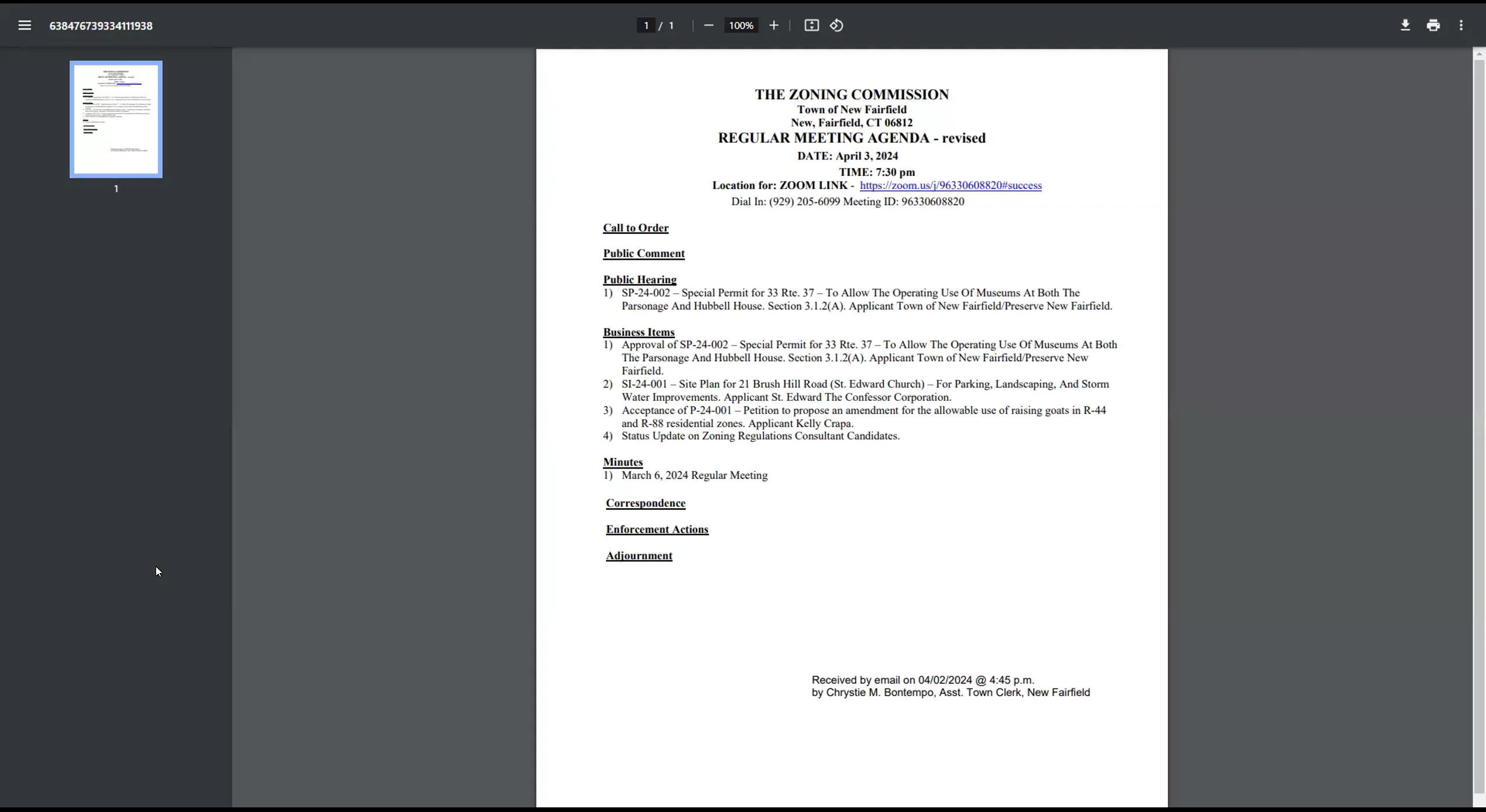 Town of New Fairfield Board of Selectmen And other town boards