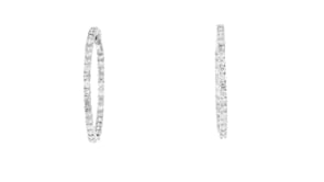 3.00 ct. t.w. Diamond Inside-Outside Hoop Earrings in 14kt White Gold