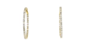 3.00 ct. t.w. Diamond Inside-Outside Hoop Earrings in 14kt Yellow Gold