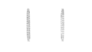 3.00 ct. t.w. Diamond Inside-Outside Hoop Earrings in Sterling Silver